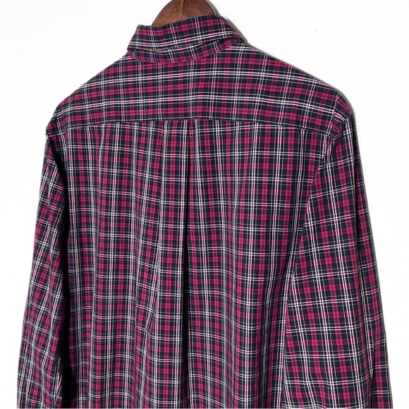 Polo Mens Black Red Multicolor Plaid Long Sleeve Buttondown Shirt Large - Picture 5 of 7